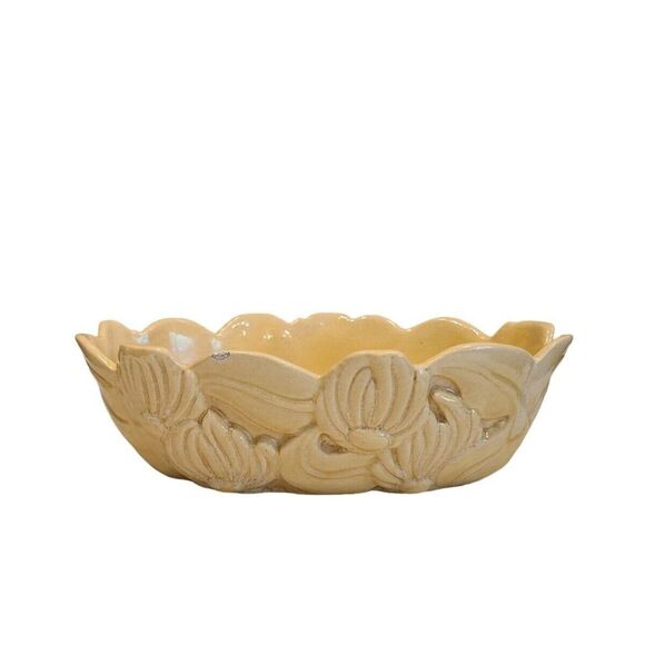 Royal Haeger Oval Fruit Bowl Yellow Center Piece Planter 11½" Floral Design MCM - Picture 4 of 15